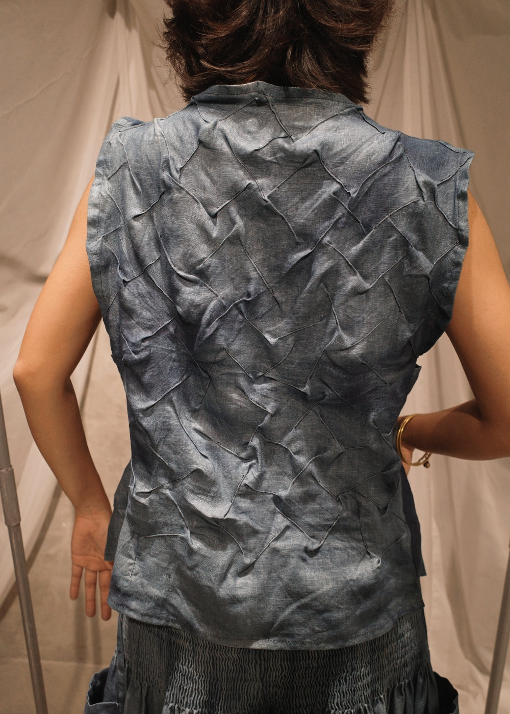 bubble shirt - dyed, navy blue