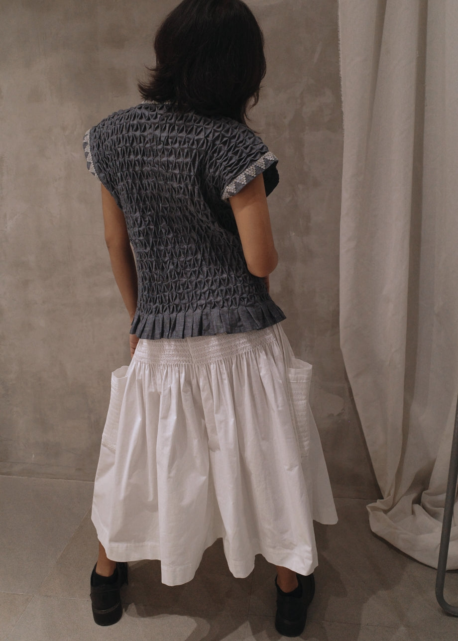 isa culottes - pure linen, white