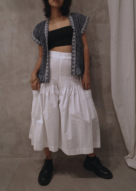 isa culottes - pure linen, white