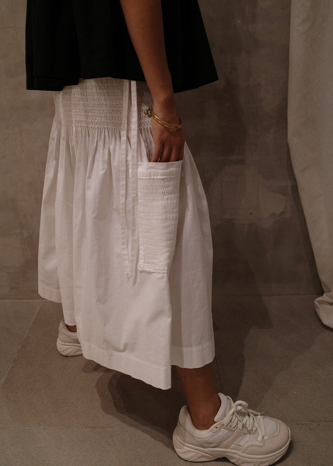 isa culottes - pure linen, white