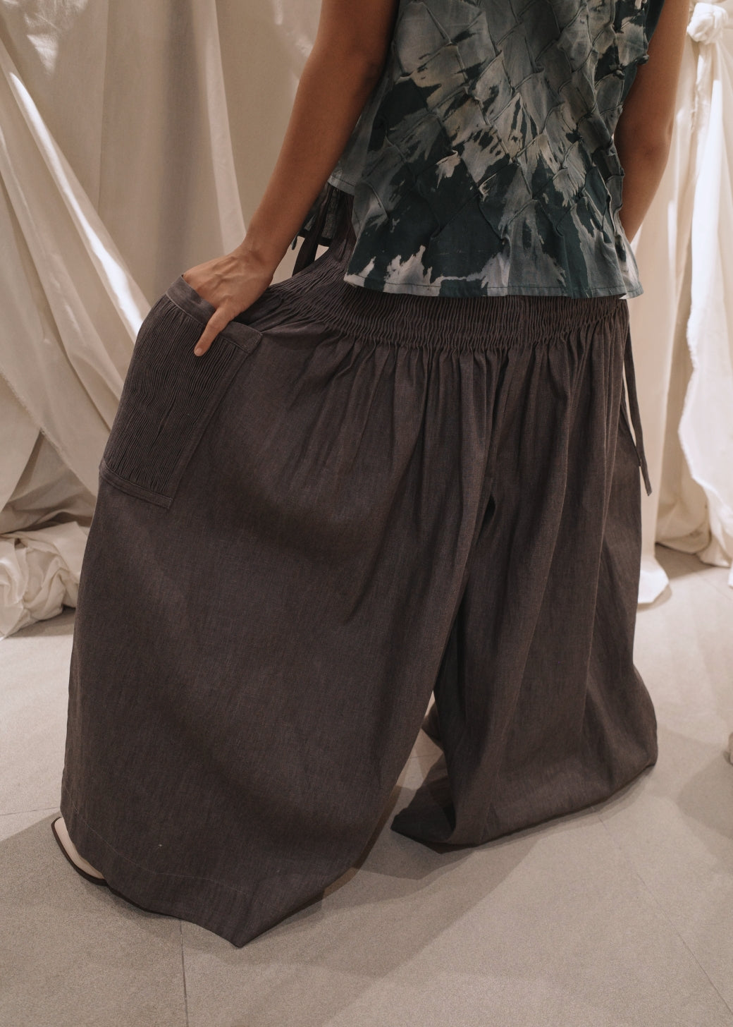 isa pants - gray chambray