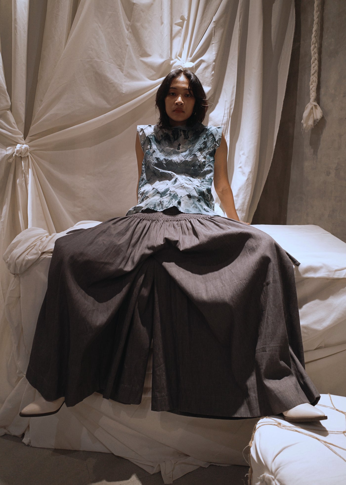 isa pants - gray chambray