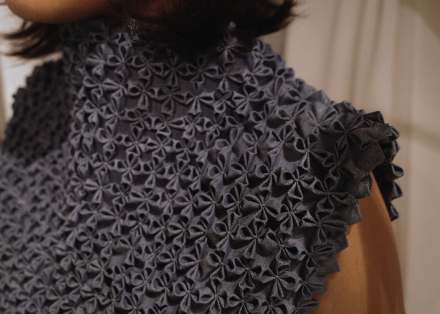 bloom bib top - light blue chambray