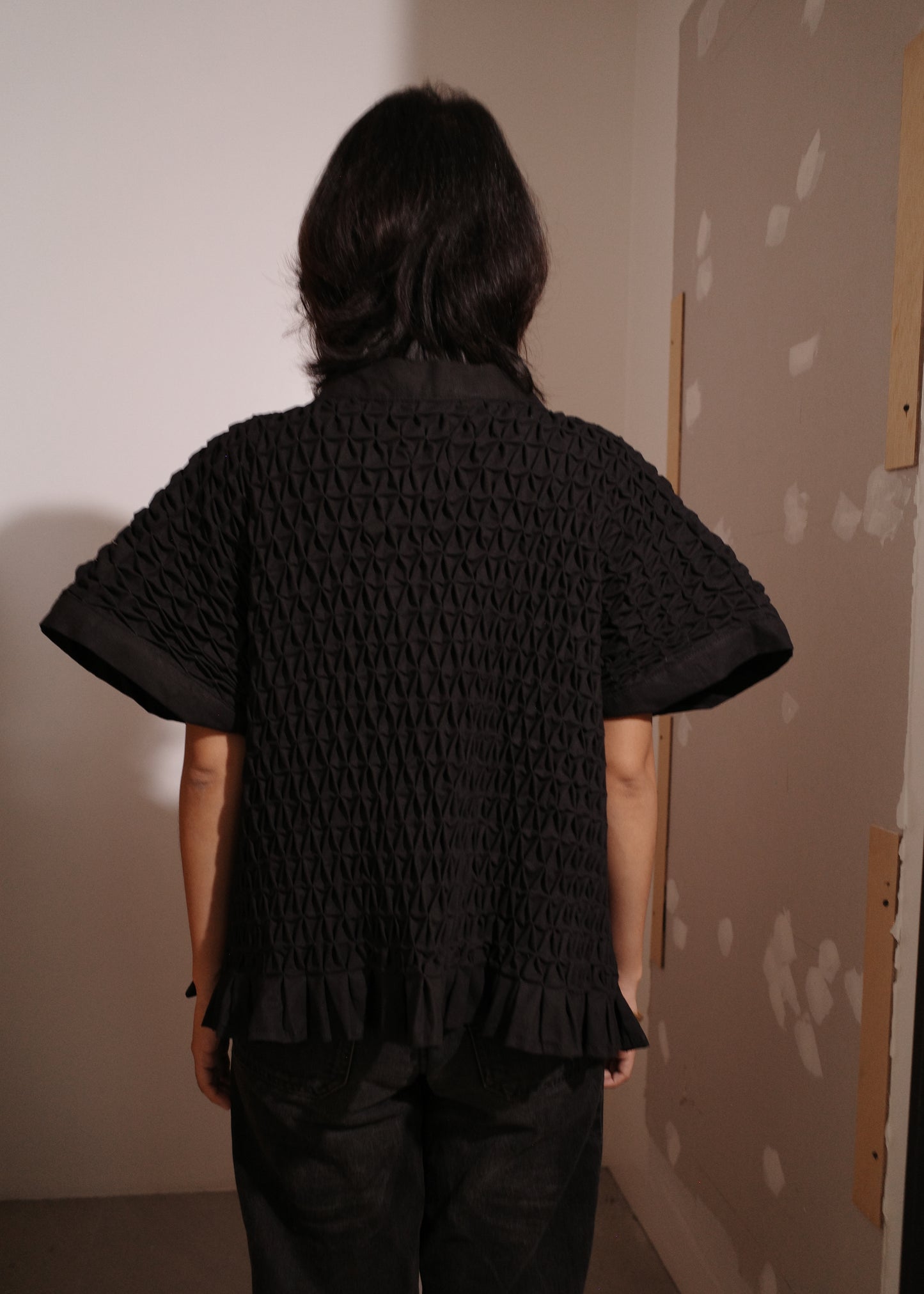 ruri kimono - stretch linen, black