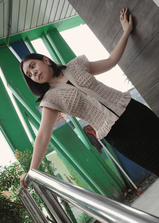 karine vest - soft twill, khaki