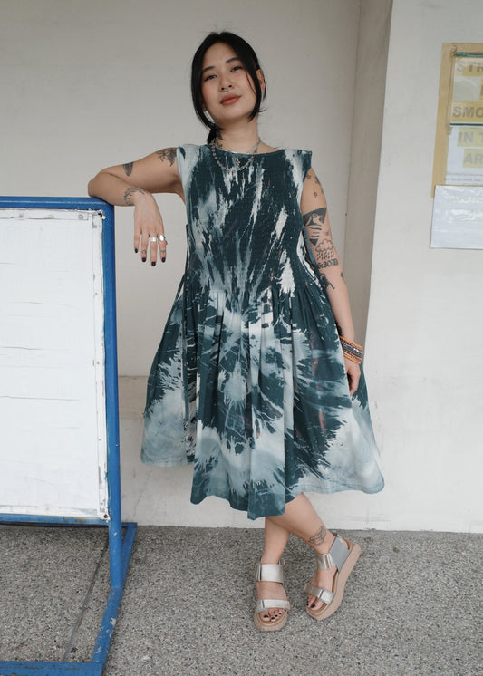 helen dress - dyed green