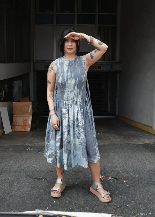 helen dress - dyed, blue chambray