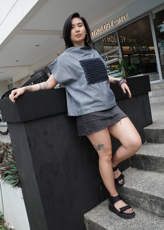 mithi blouse - blue chambray