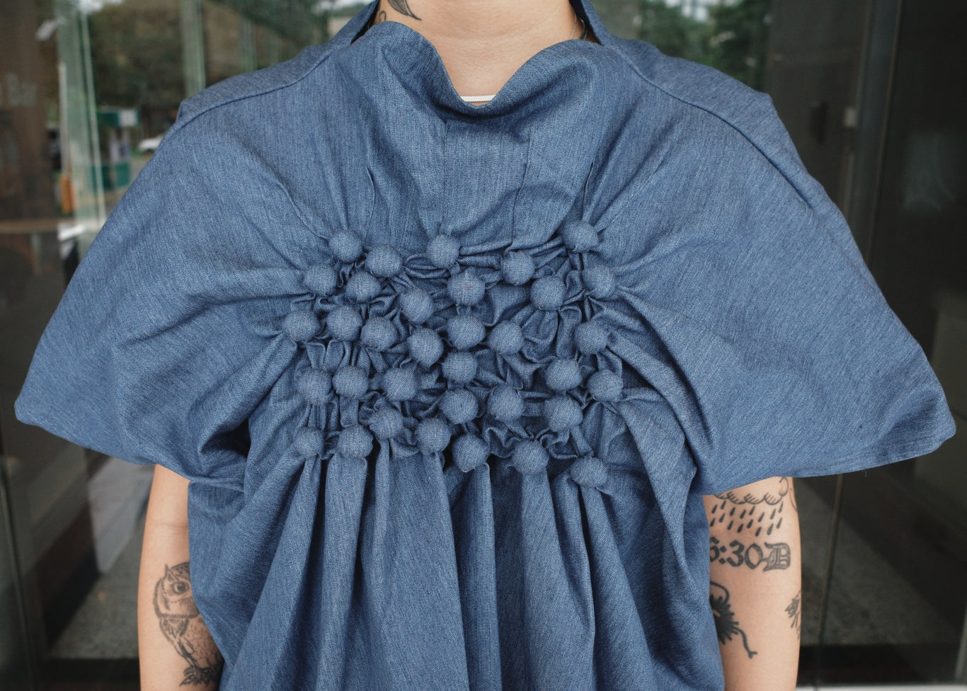 lorina blouse - blue denim