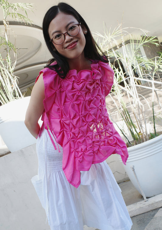 pucker bib - fuchsia