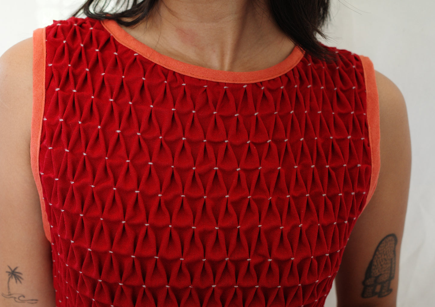 valerie dress - maroon + rust