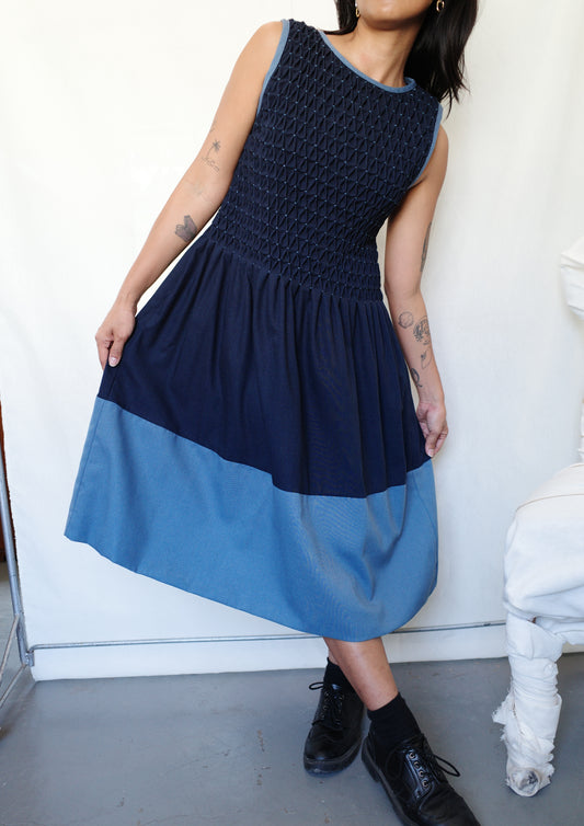 valerie dress - navy + denim