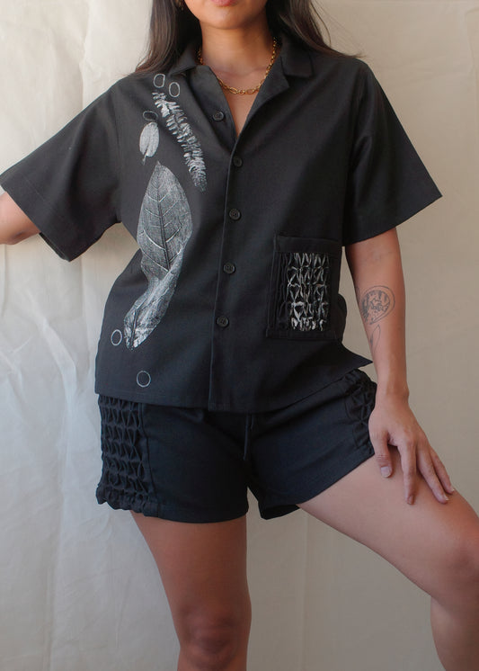 leaf shirt - black