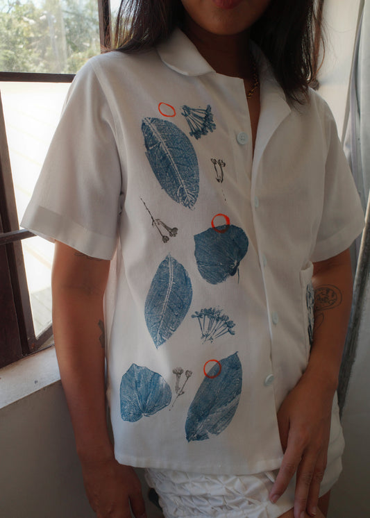 leaf shirt - white