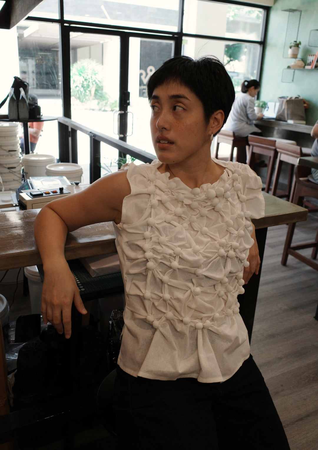 bubble shirt - white