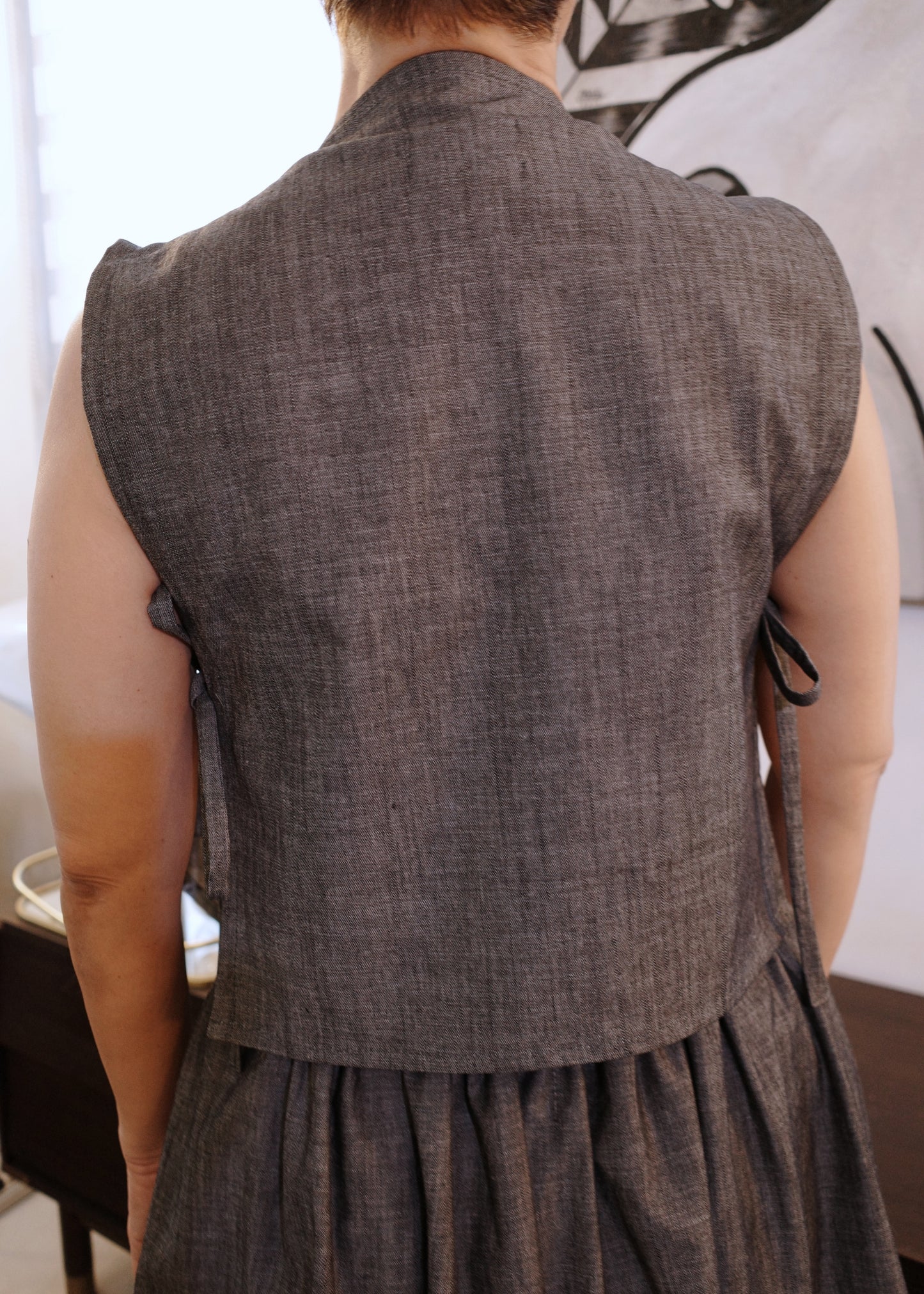 bubble bib top - chambray