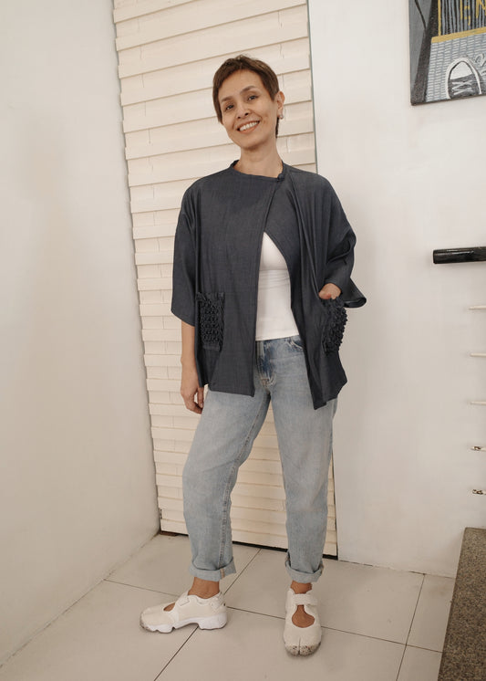 balabal jacket - blue soft maong