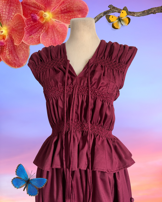 sansa top - burgundy