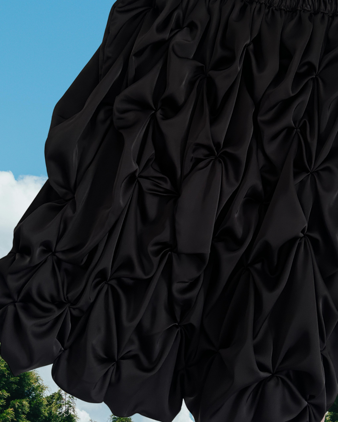 pucker skirt - midi, black