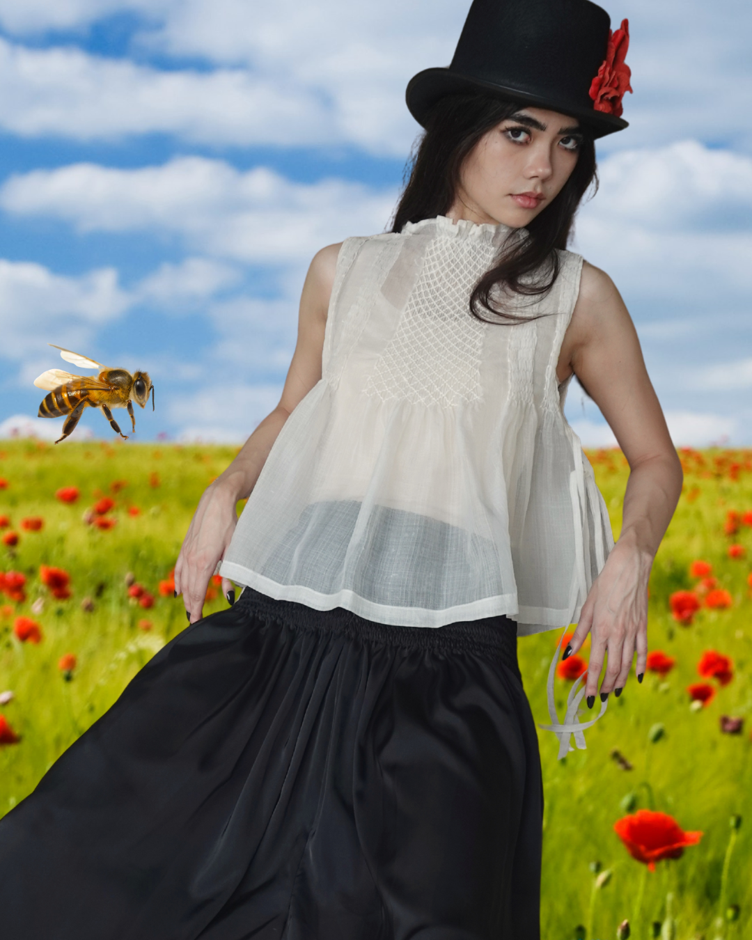 bighani bib top - silk cocoon