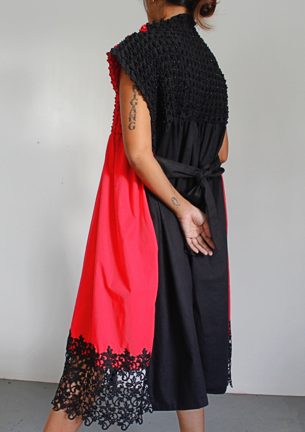 bloom dress - red & black