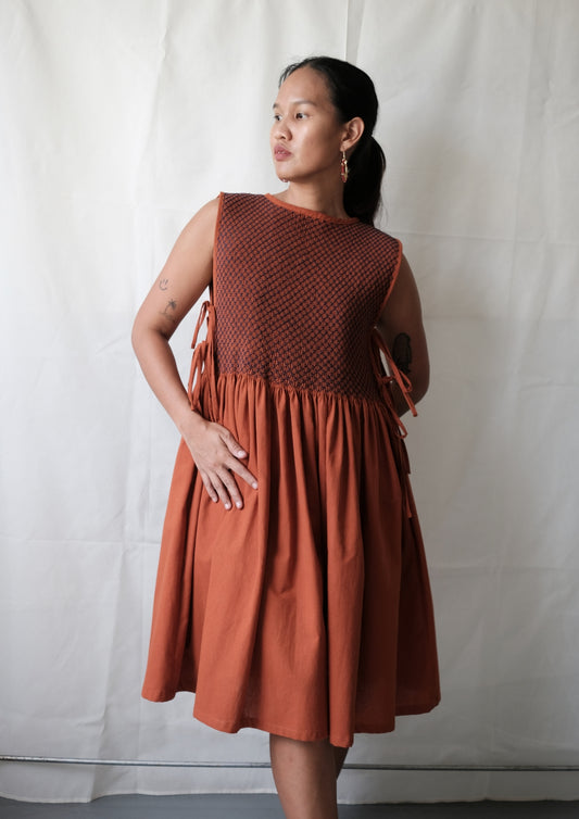 verena bib dress - rust