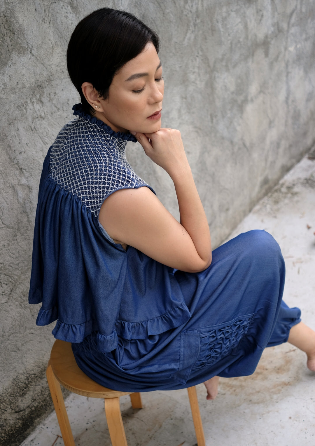 blaire top - blue chambray