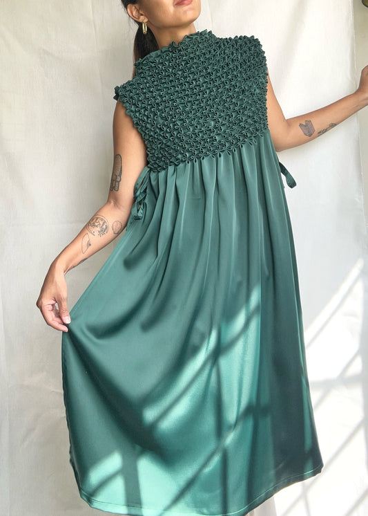 bloom bib dress - green