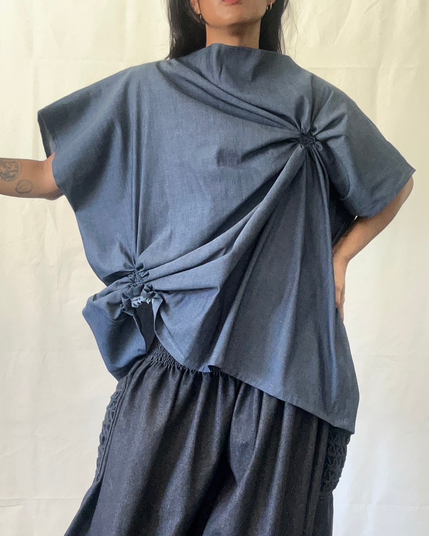 no. 38 carina top - gray denim