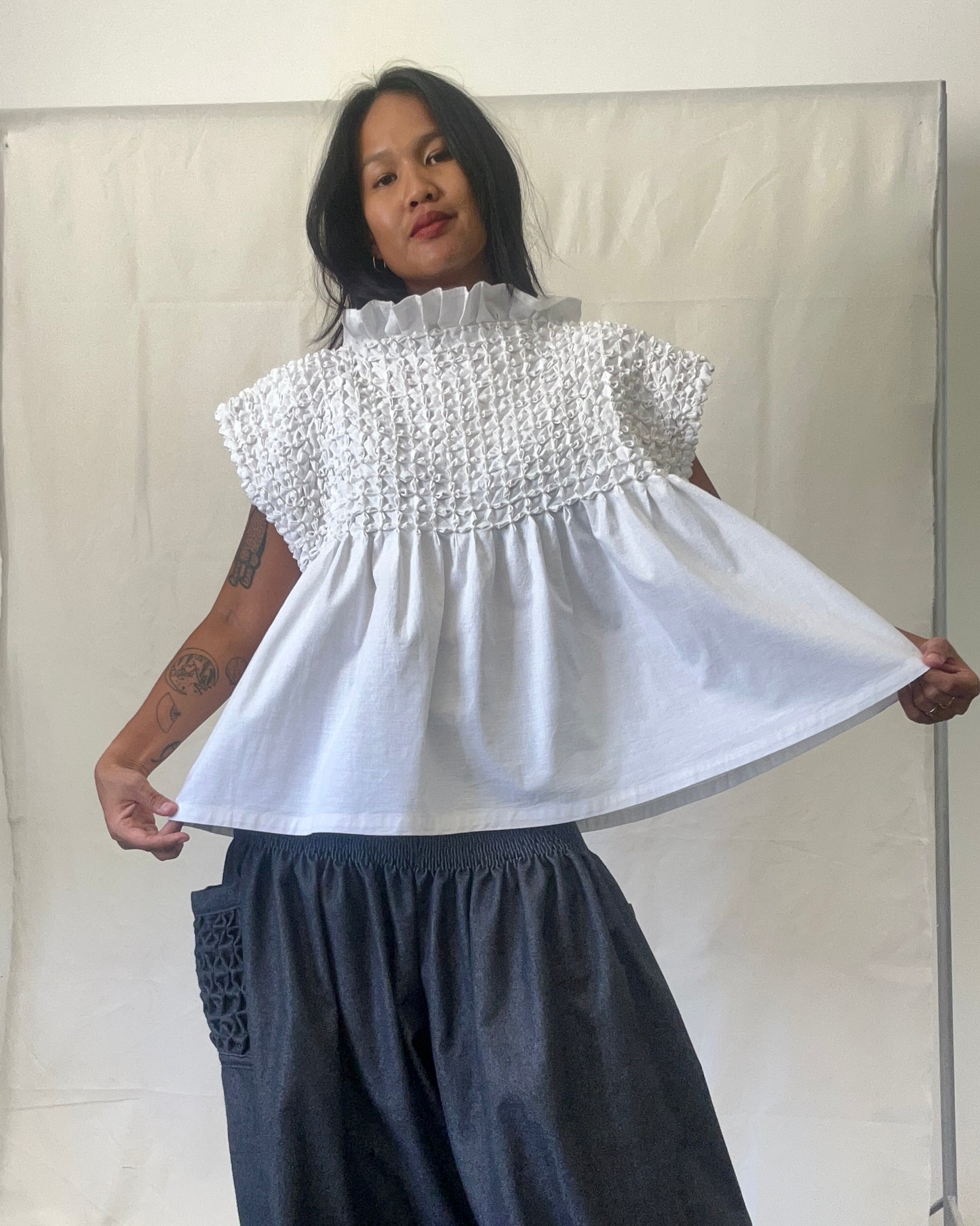 no.48 bloom tunic white