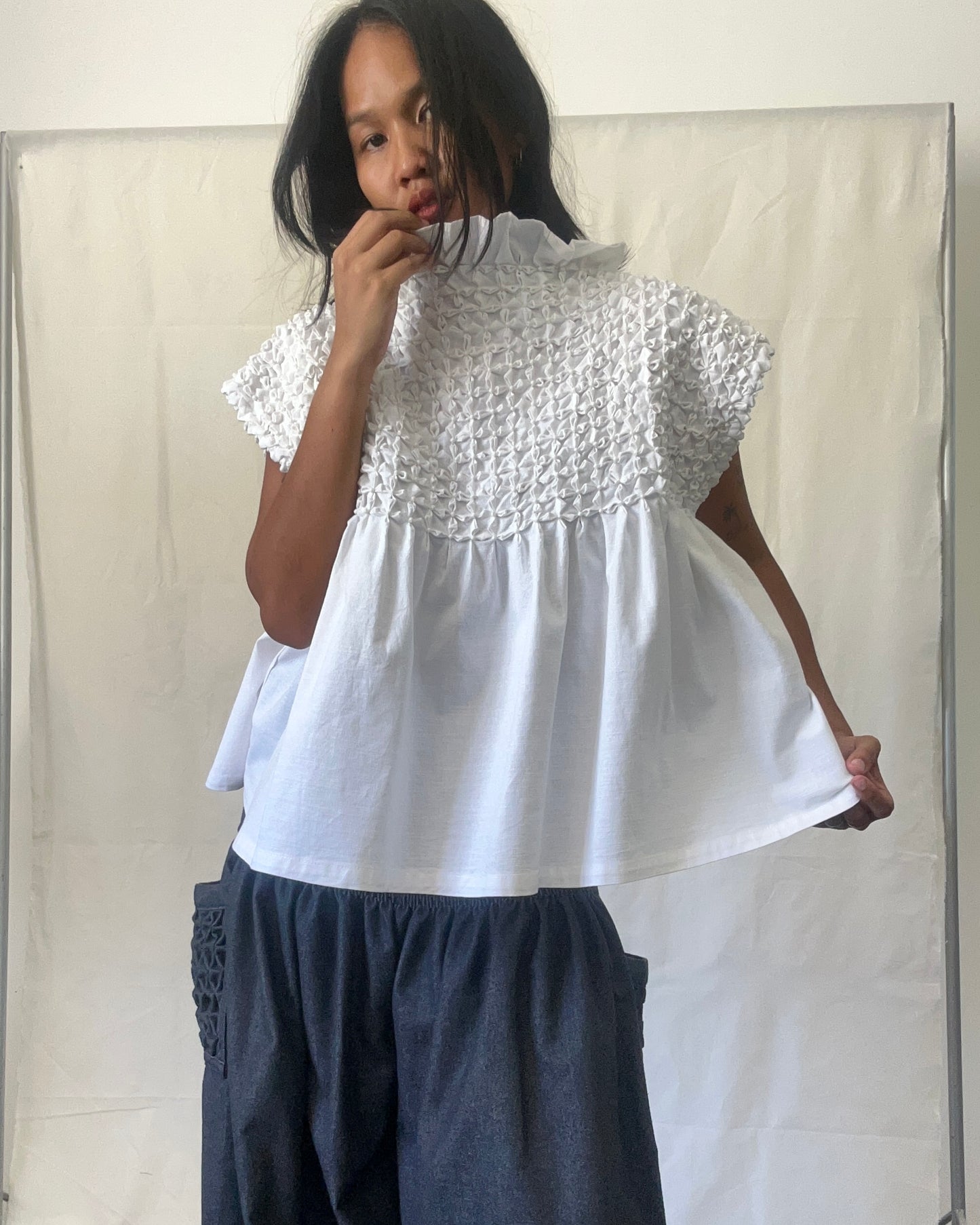 no.48 bloom tunic white