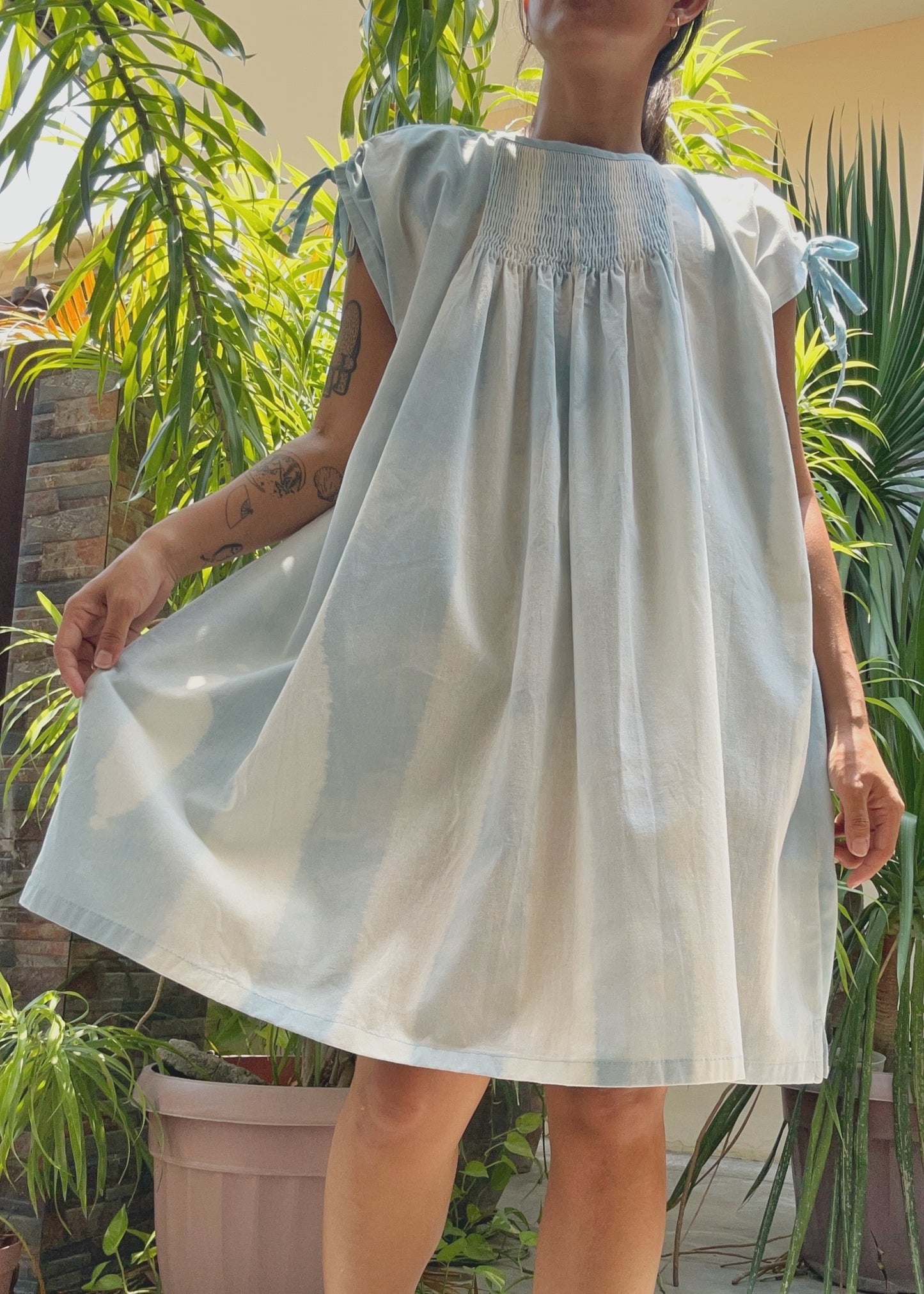 mita dress - powder blue