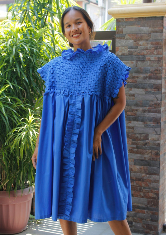 weave dress - royal blue