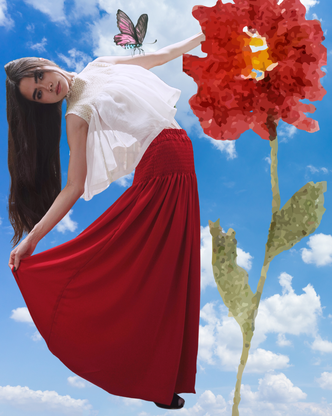 payaso skirt - red