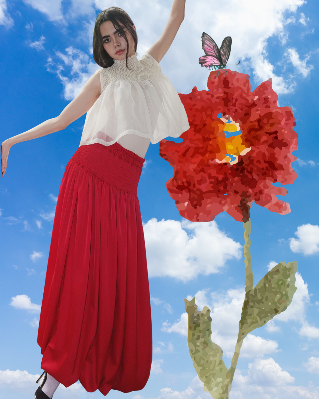 payaso skirt - red