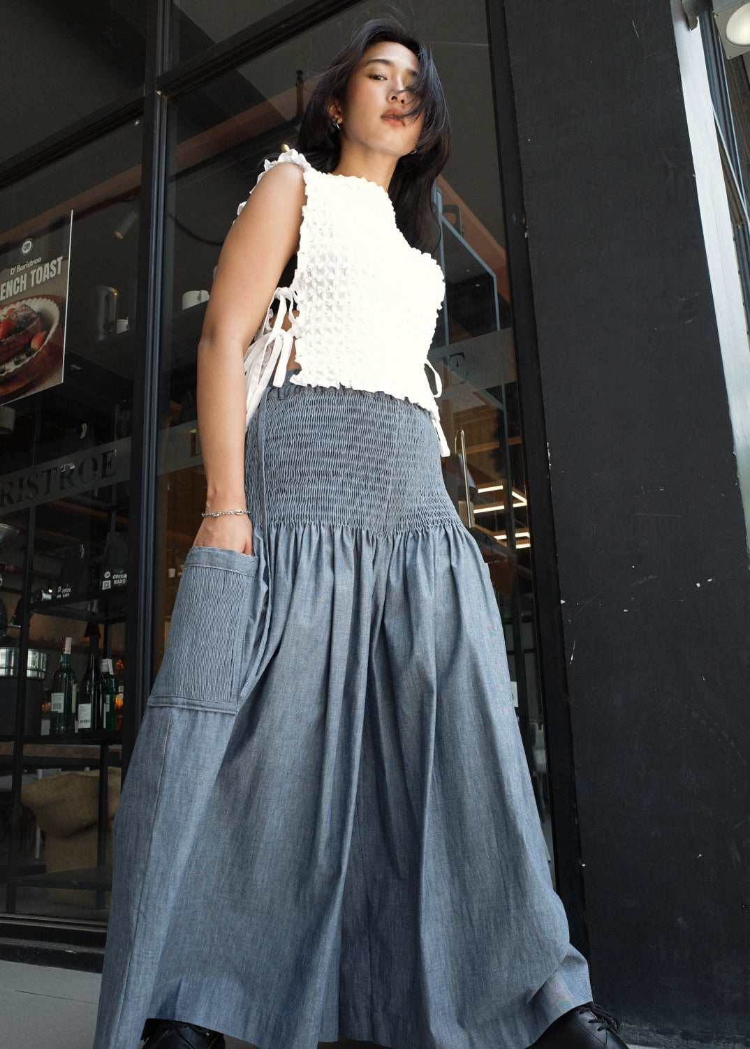 bloom kimona bib - white