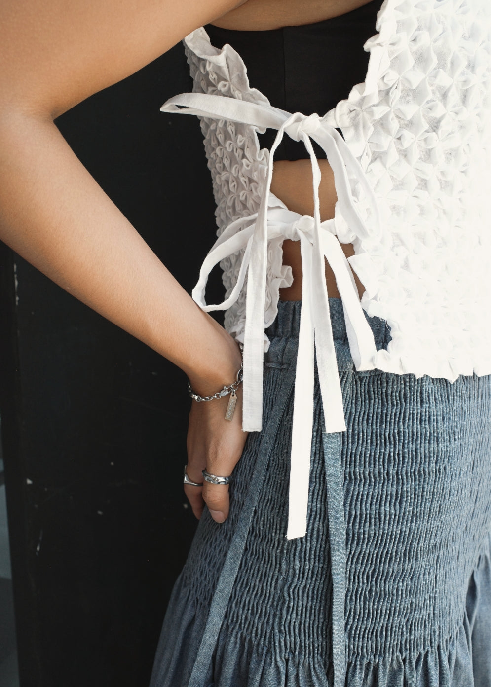 bloom kimona bib - white