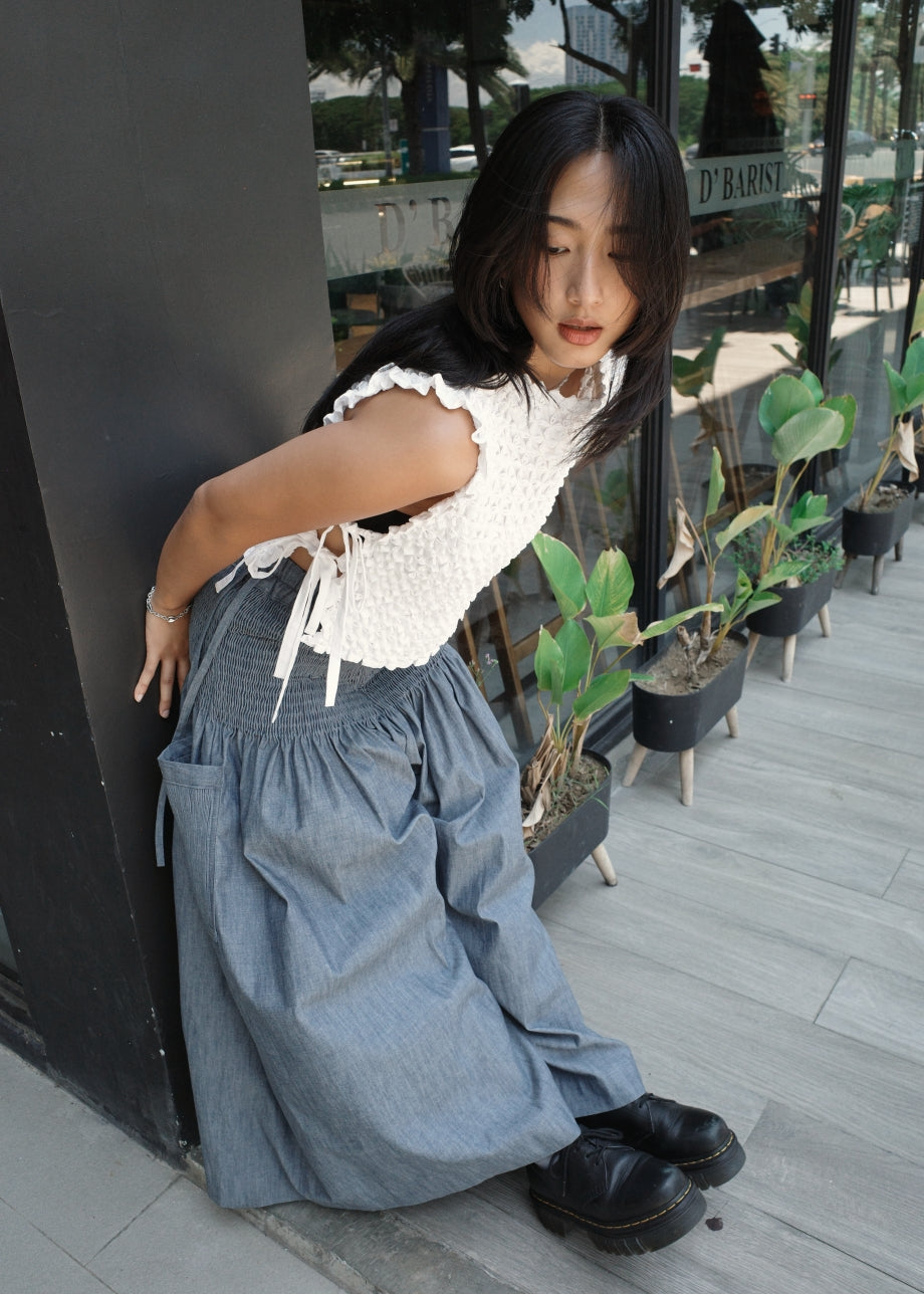 bloom kimona bib - white