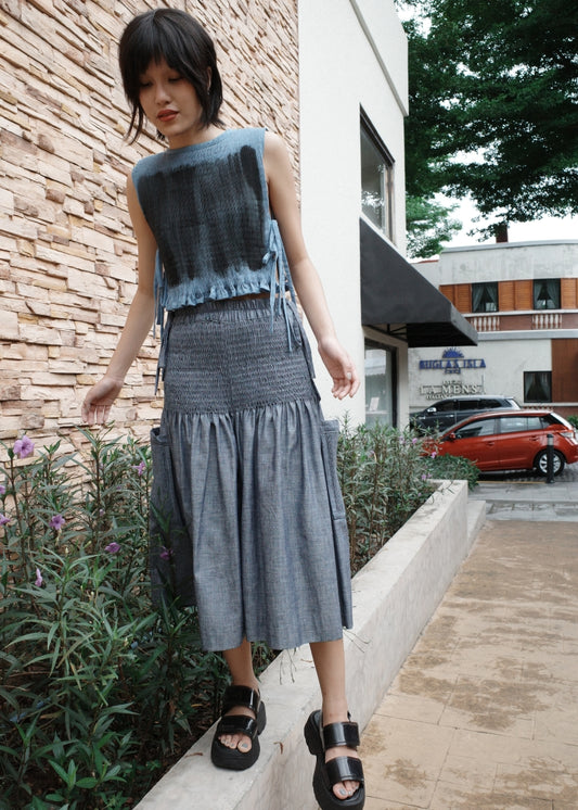 isa culottes - light blue chambray
