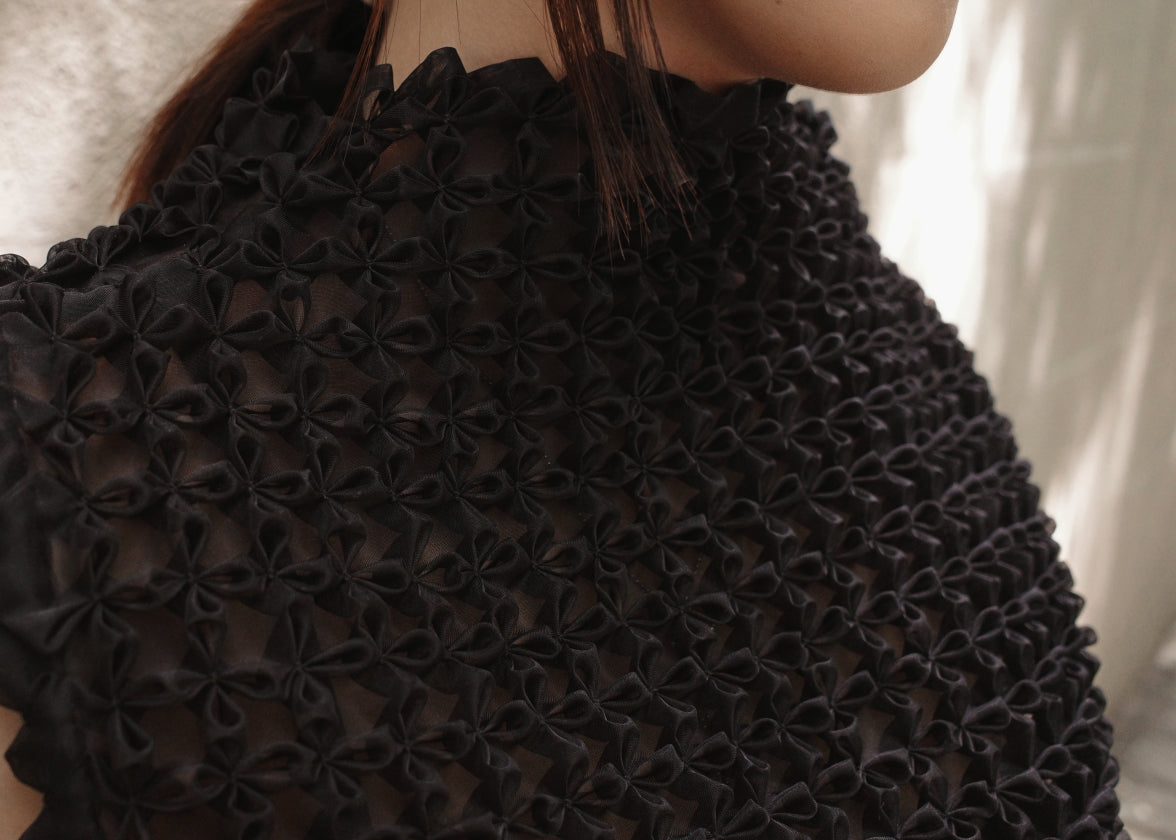 bloom bib top - matte organdy, black