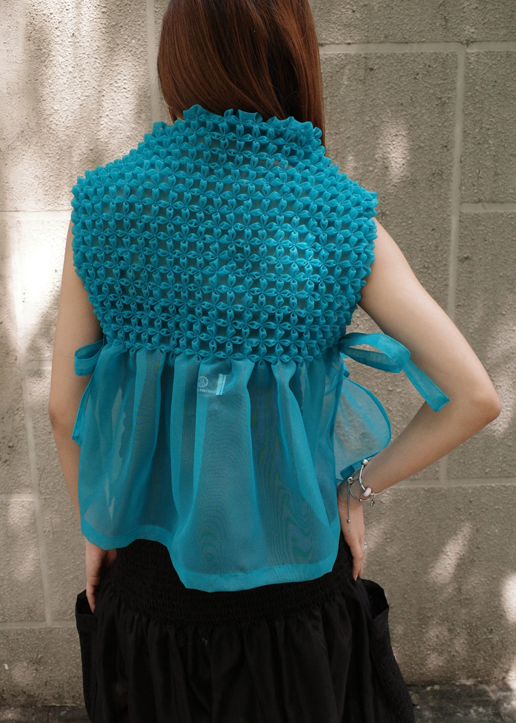 bloom bib top - matte organdy, aqua