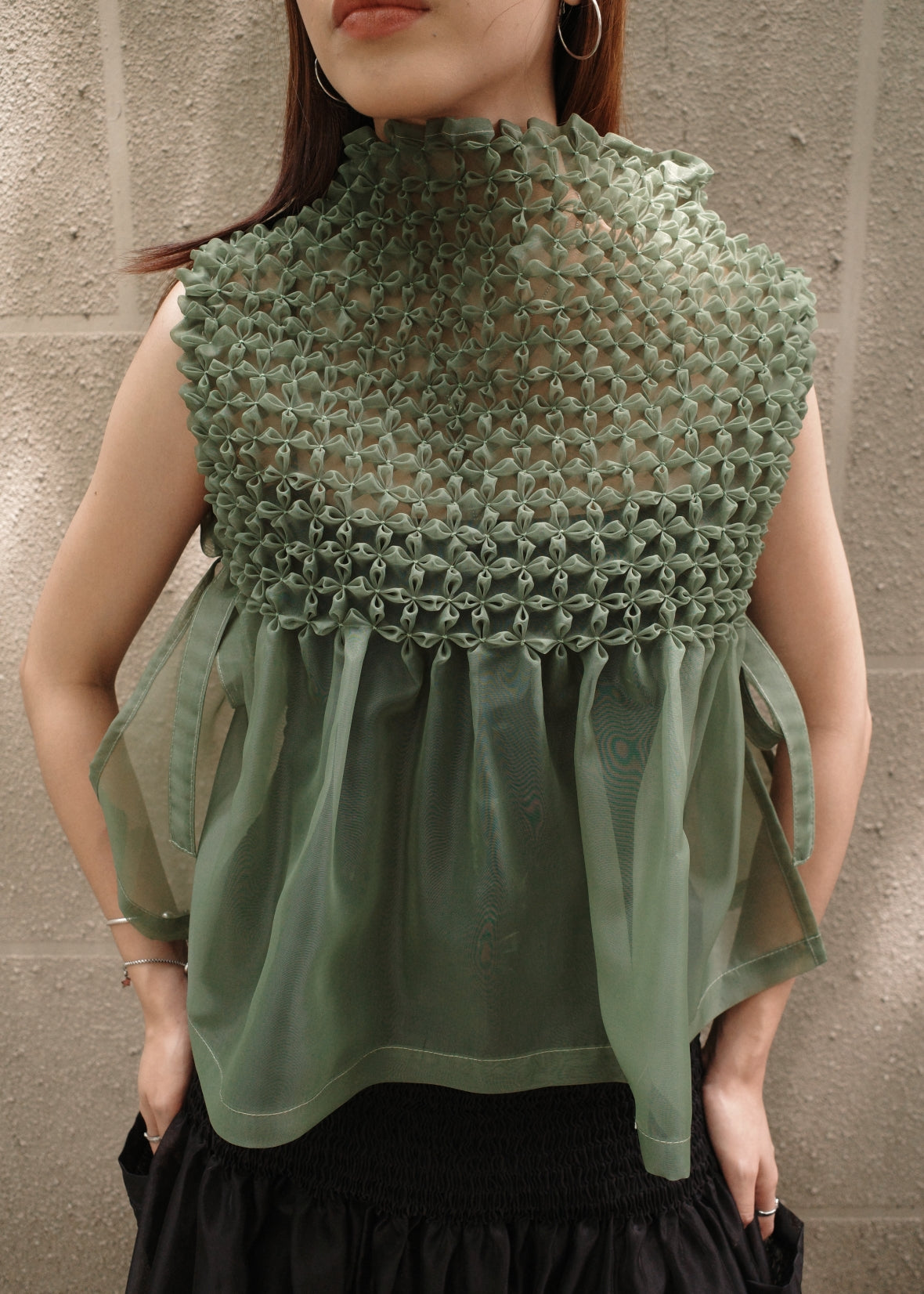 bloom bib top - matte organdy, sage green