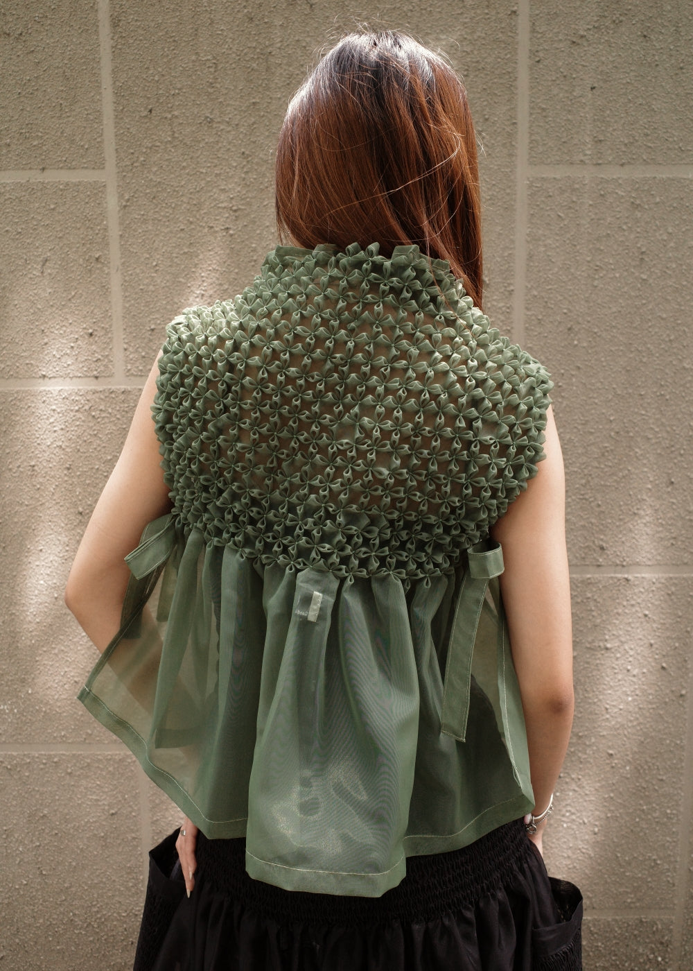 bloom bib top - matte organdy, sage green
