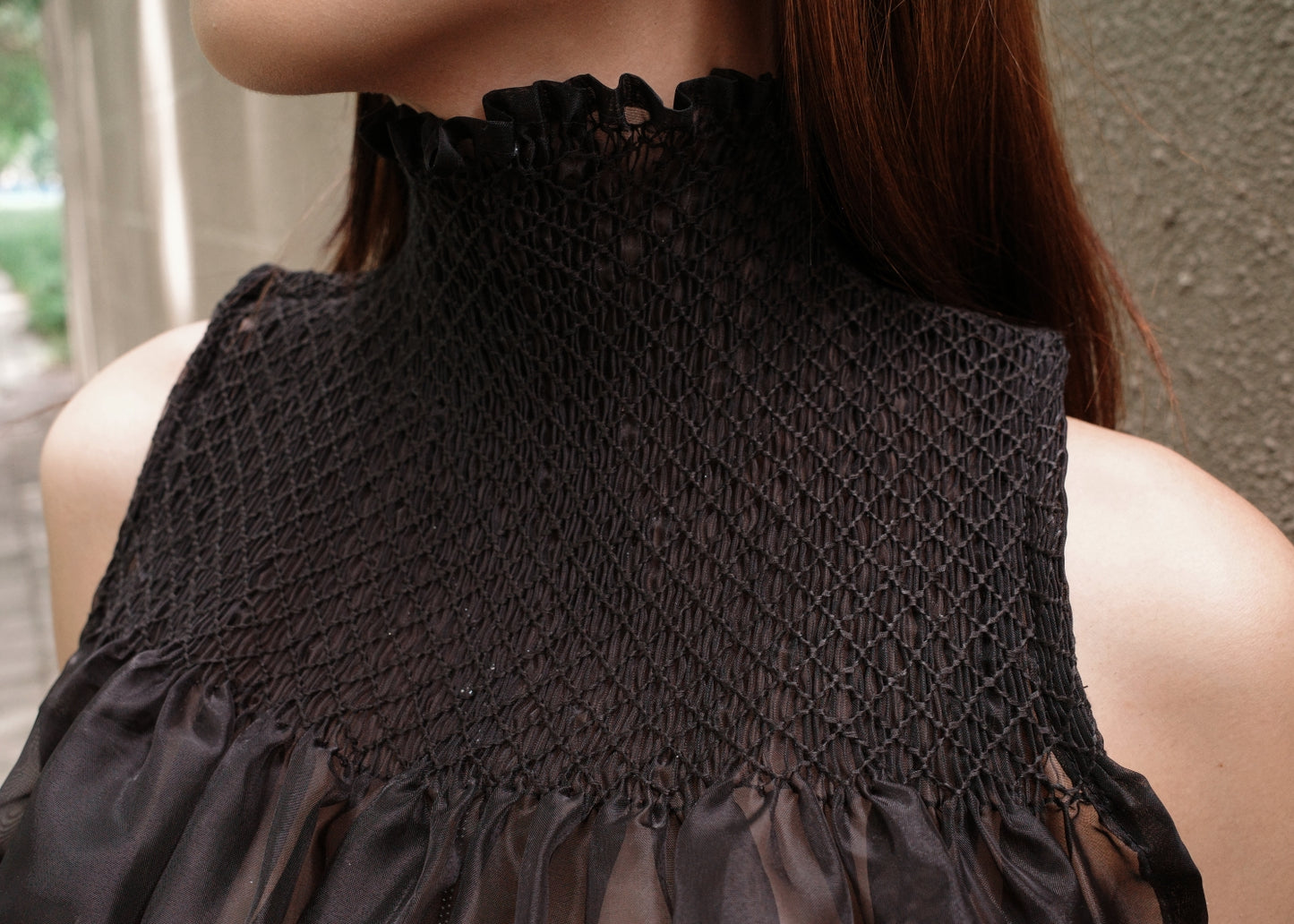 blaire longer top - matte organdy, black