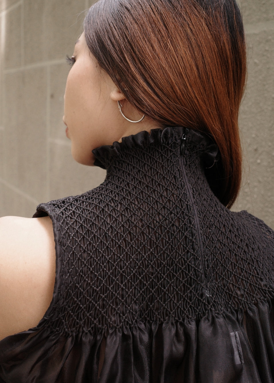 blaire longer top - matte organdy, black