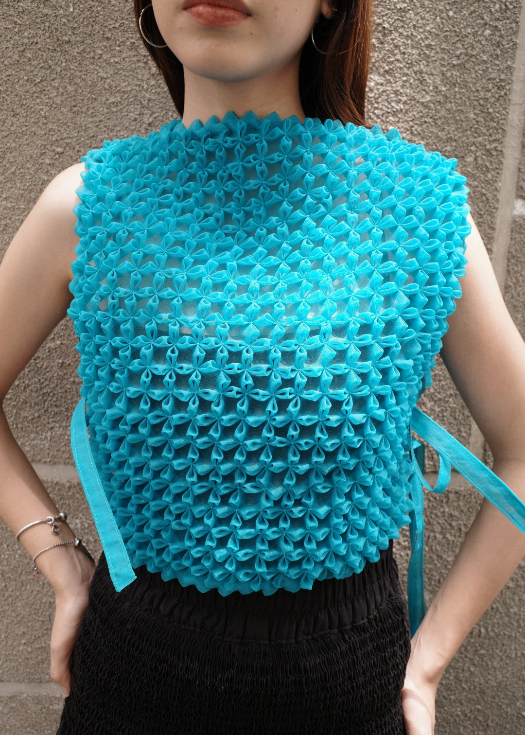 bloom kimona - matte organdy, aqua