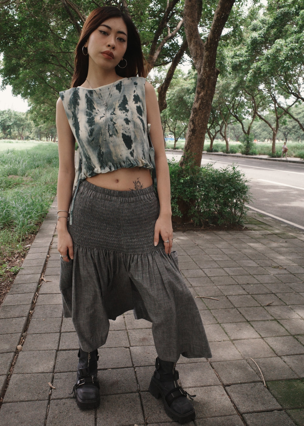 helen bib longer - dyed, green