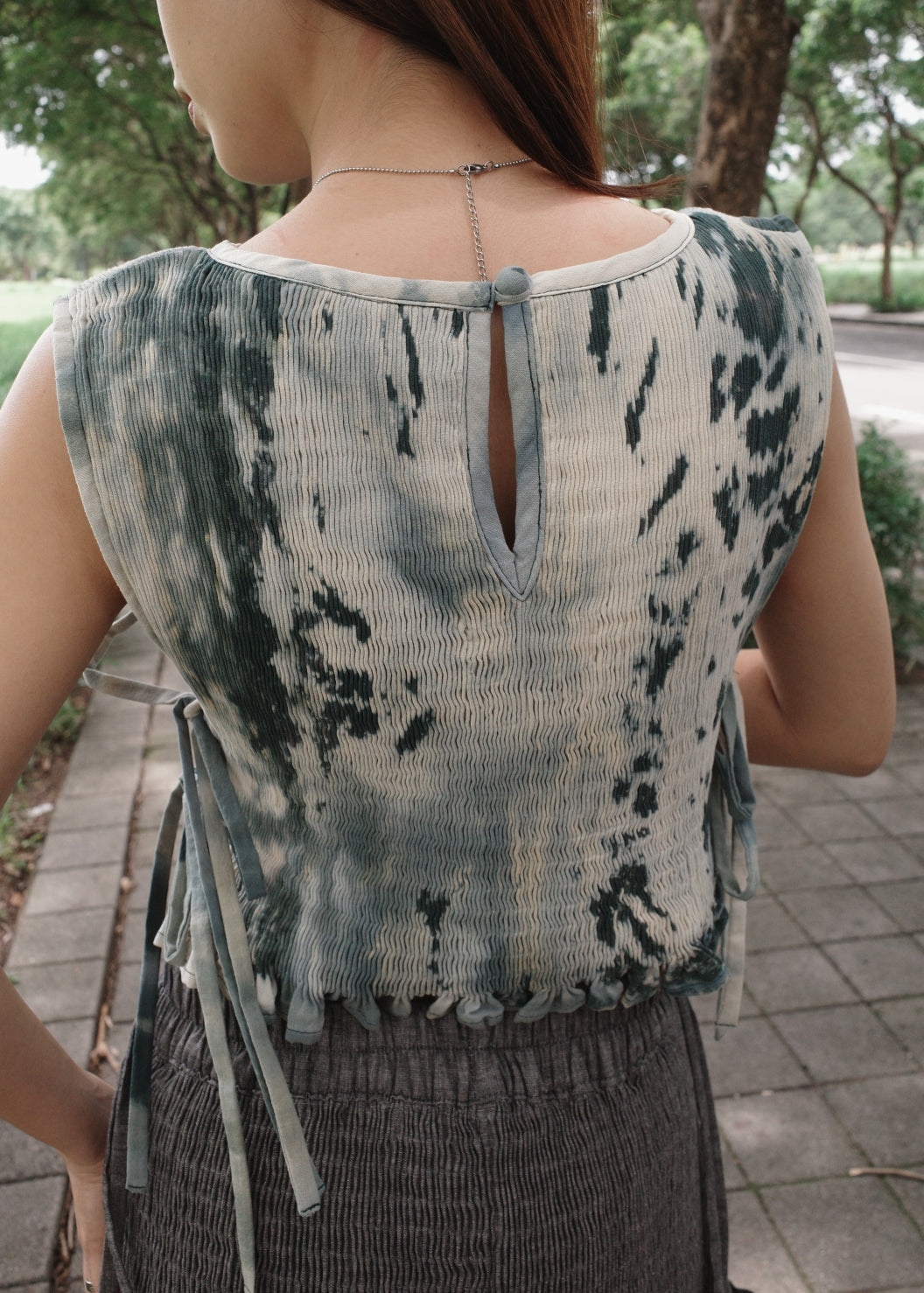 helen bib longer - dyed, green