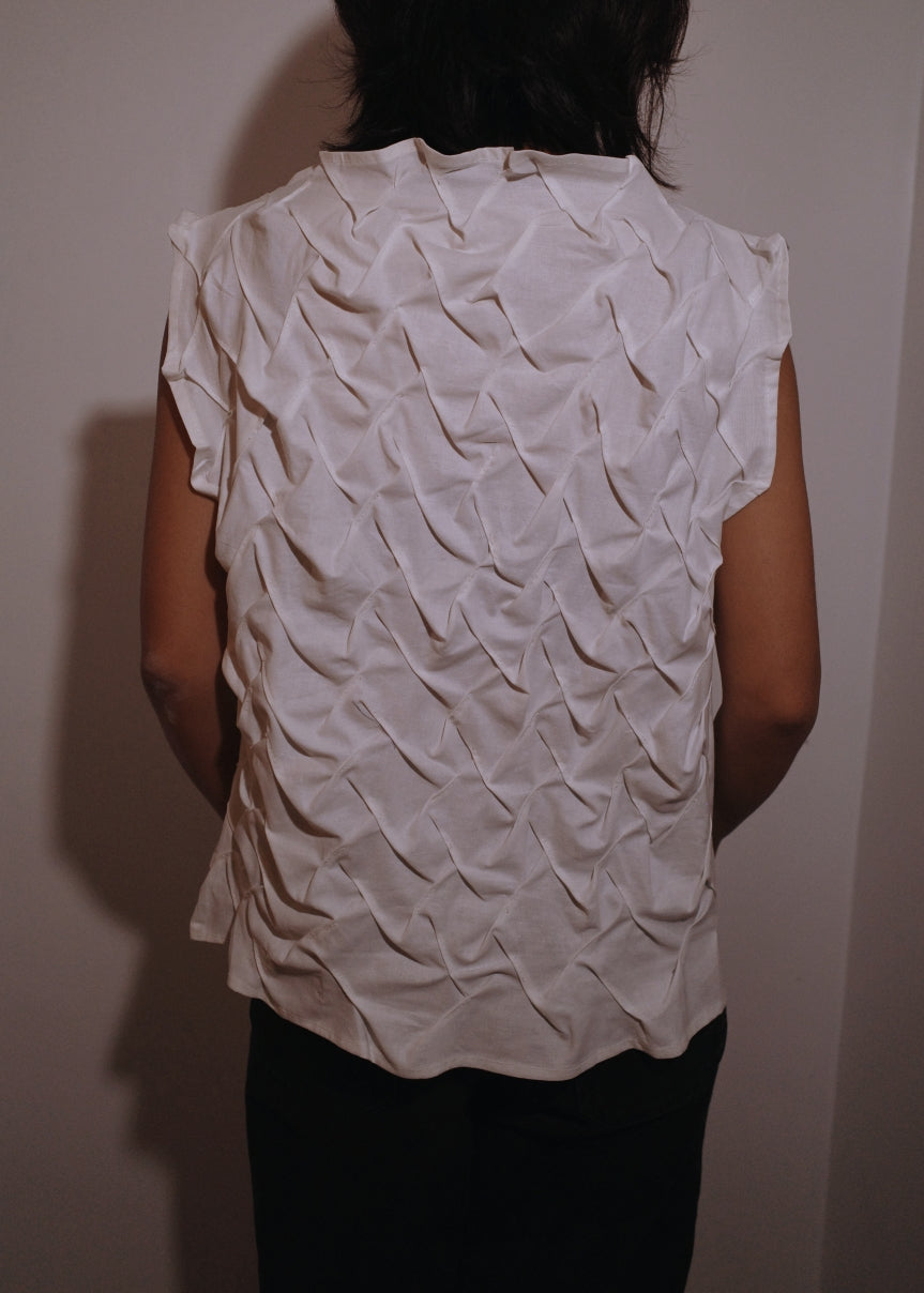 bubble shirt - pure linen, white