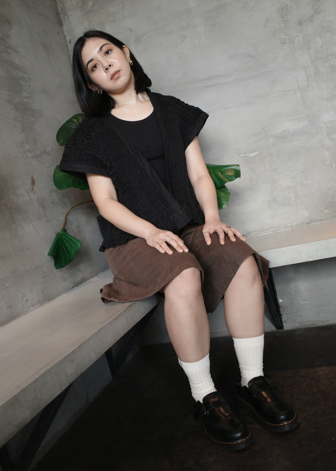 ruri kimono - linen, black